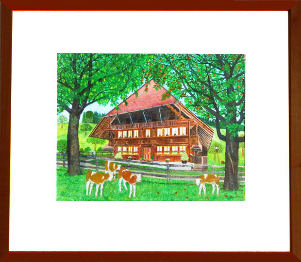 Aquarell-Ranflueh-Emmental-Bauernhaus-Neuenschwanderr